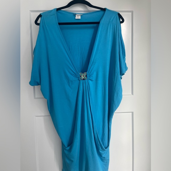 Trina Turk, Bathing Suit Cover Up, Blue, Small - Picture 2 of 6